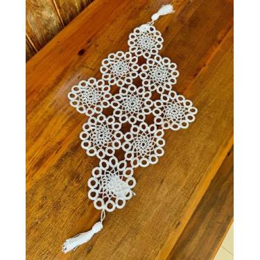 Imagem de Caminho De Mesa Argola Mini 65x36cm Crochê Artesanal - Maria Croche Ve
