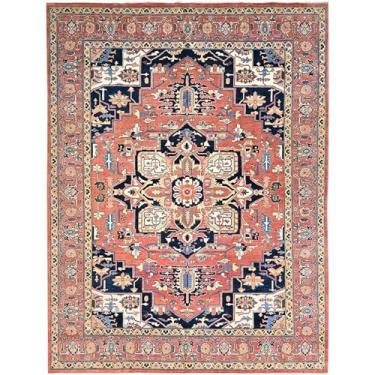 Imagem de Shahbanu Rugs Tapete oriental atado à mão de lã macia com design peshawar afegão vermelho indiano (2,5 m x 30,5 cm)