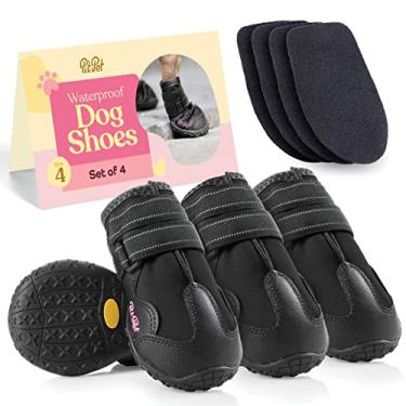 Imagem de Pitpet Sapatos Impermeáveis Para Cães - Sapatos Com Design Elegante Para Cães - Botas Para Cães Com Sola De Borracha Antiderrapante Protegem As Patas Do Pavimento Quente Ou Frio, Botinhas Para Cães