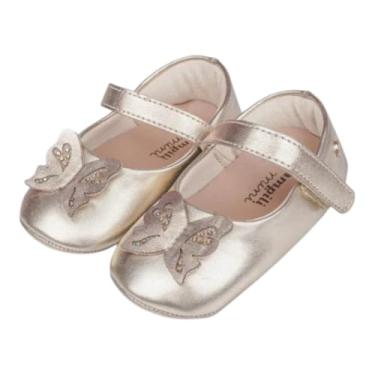Imagem de Sapato de Bebê Pampili Nina Borboleta Dourado (Dourado, BR, Bebê, Numérico, PP, 14)
