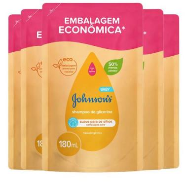 Imagem de Kit Shampoo Infantil Johnson's Baby Refil Tradicional 180ml - 5 unidad
