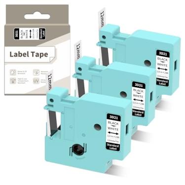 Imagem de Fita adesiva compatível com DYMO D1 Fita de etiqueta 45013 S0720530 Substitua para DYMO D1 A45013 Refil, para DYMO LabelManager 160 420P 210D 280 360D PnP, preto sobre branco, 1/2 polegada x 23 pés