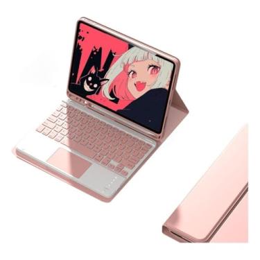 Imagem de Adequado para Tab S8 Ultra 14,6 polegadas tablet capa protetora com teclado (Controlo de toque Rosa, Modelo sensível ao toque)