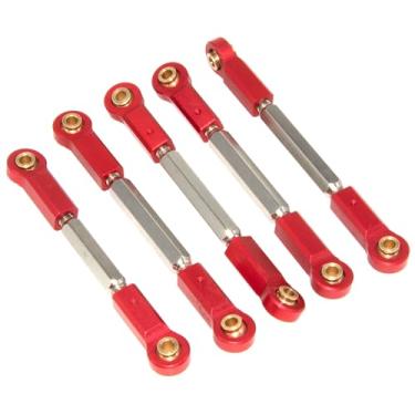 Imagem de LJXSZ Haste de direção compatível com JLB Racing Cheetah Part 1/10 11101 21101 J3 Speed Brushless RC Car Metal ajustável atualização EA1018 (vermelho)