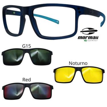 Imagem de Oculos Mormaii Swap 5 6127 KC6 Azul Fosco Com 3 Clipons, G15, Red, Not