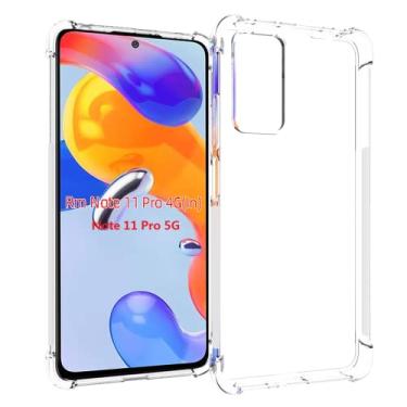 Imagem de USTIYA Capa para Redni Note 11 Pro 5G Case Uso Resistente, Bumper Absorção Choques em TPU Transparente capinha Protector Câmera Espessamento nas Quatro Pontas da Carcasa