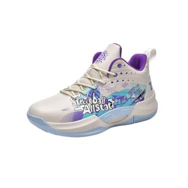 Imagem de Novetra Tênis de basquete masculino, entressola acolchoada, alta densidade, antiderrapante, altamente respirável, tênis de corrida esportivos(White Blue,34 BR)