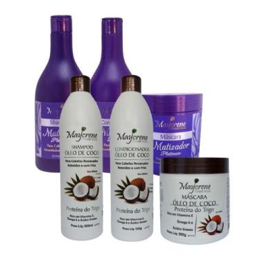 Imagem de Kit Matizador Platinum + Kit Óleo De Coco Maycrene