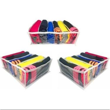 Imagem de Organizador De Guarda Roupa - 6 Divisórias Branco - Kit 3 Un. - Compre