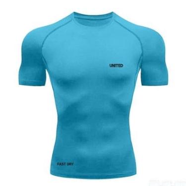 Imagem de Camisa de compressão térmica Manga Curta United Pro Proteção Solar FPS 50+ Rash Guard - vinho -Masculino