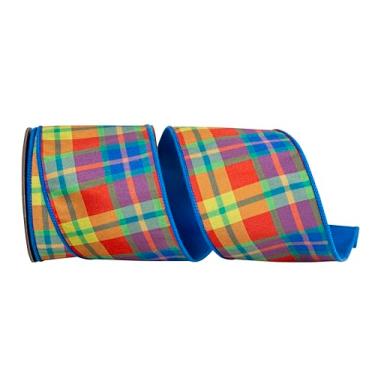 Imagem de Reliant Ribbon Fita xadrez Bedoya Deluxe turquesa com fio