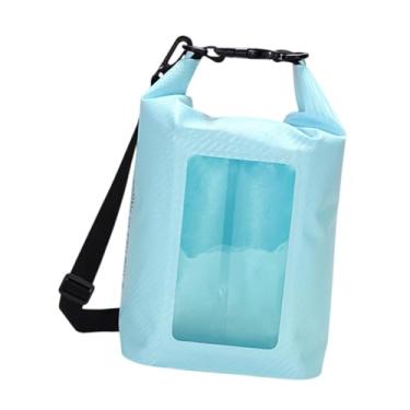 Imagem de Colaxi Capa de telefone à prova d'água bolsa seca 5l mantém a engrenagem seca saco ao ar livre rolo de bolsa à prova d'água para trekking drifting vela, Azul Claro