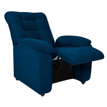 Imagem de Poltrona Reclinável MX-61 Ônix Suede Azul