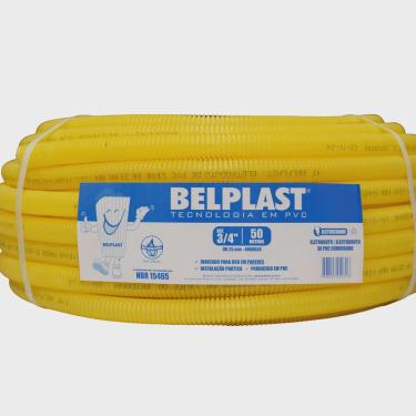 Imagem de Eletroduto Corrugado em pvc Amarelo 32mm x 25m 1'' - Belplast - caixa com 25m2 - Amarelo