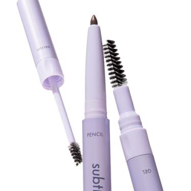 Imagem de Lápis de sobrancelha 3 em 1 - vegano, à prova de manchas, com pincel Spoolie e gel transparente - Melhor lápis de sobrancelha para afofar, preencher e definir sobrancelhas, disponível em 5 tons