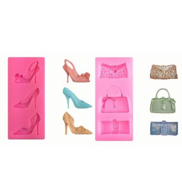 Imagem de Molde de silicone bolsas sapatos barbie saltos moda KIT55
