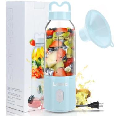 Imagem de Liquidificador de Smoothie LEZAA Portátil com Funil 175W Azul