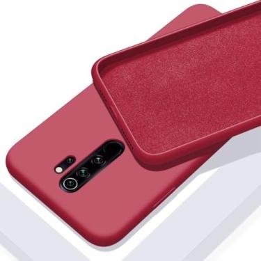 Imagem de Para Xiaomi para Redmi Note 9 9s Pro 10 11 11S 10s 10T 9T 8 8T 7 Pro 9A 9C 10C Poco X3 F3 Soft Solid Candy Cover Liquid Silicone Case,D vermelho,Para Note 9S