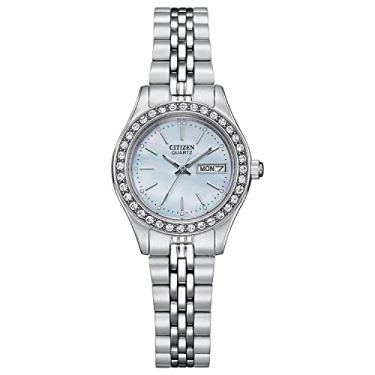 Imagem de Citizen Relógio feminino de quartzo com pulseira de aço inoxidável, prateado, 12 (modelo: EQ0530-51N)