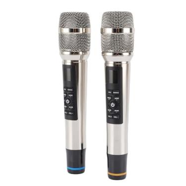 Imagem de Microfone Sem Fio de Metal Com Reverb, Receptor de Microfone Dinâmico Profissional Dinâmico para Canto Ao Ar Livre de Home Theater, Design Ergonômico, Ampla Aplicabilidade