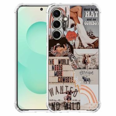 Imagem de Vesidurt Capa West Cowboy para Samsung Galaxy S25, arte country ocidental, capa protetora de TPU macio na moda compatível com Galaxy S25