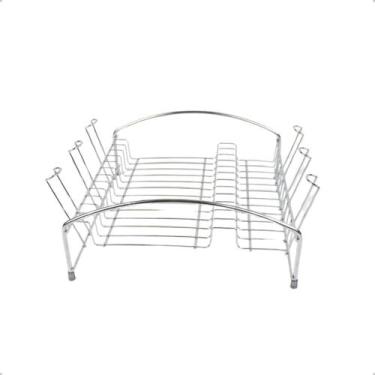 Imagem de Escorredor de Louças Cromado 12 Pratos 6 Copos Pettit - Jomer