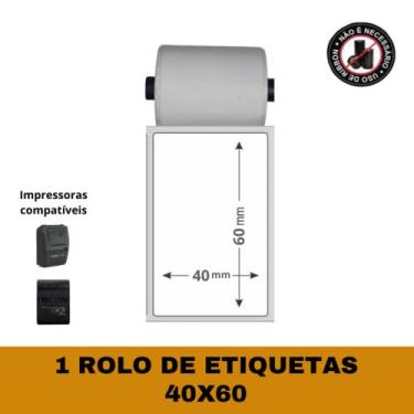 Imagem de Etiqueta Adesiva 40x60 para Mini Impressora - 1 Rolo - TITANNET