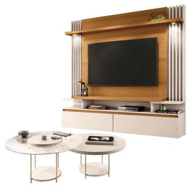 Imagem de Home Suspenso Cosmo Cinamomo Off White e Kit Mesa de Centro Sky Off Wh