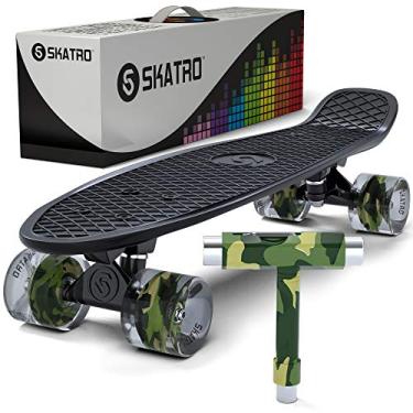 Imagem de Skatro Skate Mini Cruiser. Placa de plástico estilo retrô de 56 x 15 cm vem completa