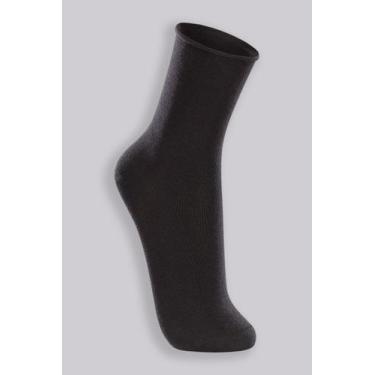 Imagem de 3 Pares Meias Sem Punho Pretas Algodão Lupo 1275.Tamanho 45 a 48.