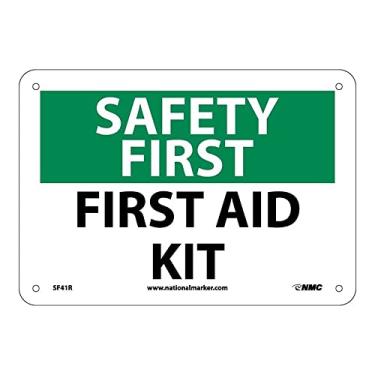 Imagem de National Marker SF41PB Placa "Safety First, First Aid Kit", vinil PS, 25,4 cm x 35,5 cm