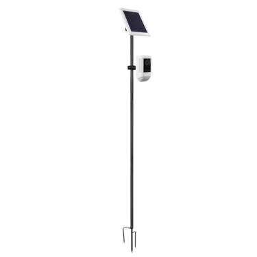 Imagem de Koroao Suporte de estaca terrestre de 31,49 ou 120 cm com suporte de painel solar para Ring, Blink, Arlo, Eufy, Wyze, Google Nest, câmeras Simplisafe e suporte de estaca de chão (Preto)