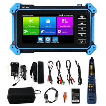 Imagem de Testador de câmera IP com PoE, testador de câmera CCTV WANLUTECH 4K H.265 CVI TVI AHD Testador de câmera analógica de 5,4 polegadas, cabo traçador RJ45, testador TDR RS485 HDMI em VGA (IPC-5100C Plus)