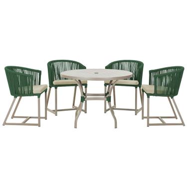 Imagem de  Mesa com 4 Cadeiras de Jantar Roma 100cm e Noronha em Aluminío