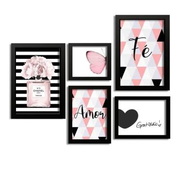 Imagem de Combo Quadros Decorativos Com Moldura Borboleta Channel