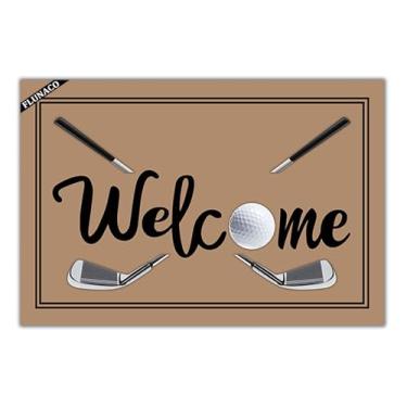 Imagem de FLUNACO Tapetes engraçados de boas-vindas, capacho de golfe de boas-vindas, banheiro/cozinha/frente/varanda/tapetes tapete de entrada 60 cm x 40 cm