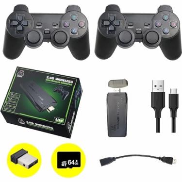 Imagem de Video Game Retro Console Retrô 10.000 Jogos Clássicos 4K HDMI Portátil + 2 Controles Sem Fio Compatível SNES Mega Drive PS1 Atari Plug & Play Diversão Para Toda Família