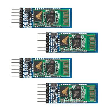 Imagem de AEDIKO 4 unidades HC-05 Transceptor Bluetooth RF sem fio Master Slave Módulo Bluetooth integrado de 6 pinos módulo BT de comunicação de porta serial sem fio