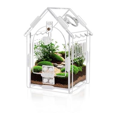 Imagem de Gabinete de aranha saltadora – Dimensões internas 8 x 8 x 14 cm Kit de terrário de acrílico para tarântulas/louva-a-deusa/répteis com porta magnética, ventilação e fácil montagem