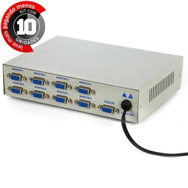 Imagem de Vídeo Splitter 1X8 - Distribuidor De Sinal Vga - Kit Com 10 - Cirilo C