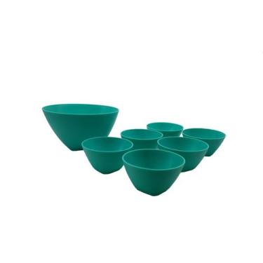 Imagem de Conjunto Bowls Sobremesa Tigela Saladeira Pote 7 Peças Verde - Dehaus