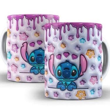 Imagem de Caneca Xícara Personalizada Lilo e Stitch Disney Efeito 3D - Porcelana