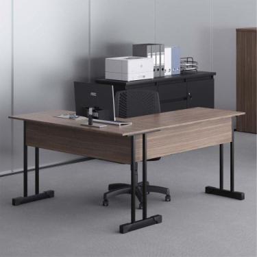 Imagem de Mesa de Computador em L com Gaveta Lima Affara Preto - CASA H