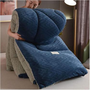 Imagem de Colcha De Veludo De Flanela Super Quente Cobertor Ponderado De Inverno Colcha De Lã Dupla Face Engrossada Quente Outono Primavera Pelúcia Núcleo De Conforto, Cobertor Ultra Macio, D, 200x230cm/5kg
