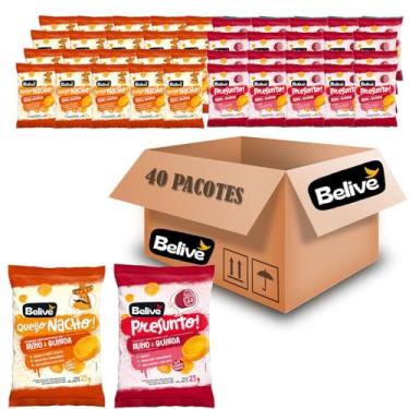 Imagem de Kit Snacks BELIVE Queijo Nacho (20x) Presunto (20x) 25g