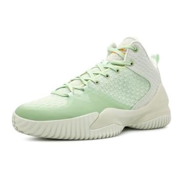 Imagem de PEAK Tênis de basquete masculino de cano alto, Streetball Master, respirável, para atividades ao ar livre, amortecimento para fitness, Taichi Verde, 46