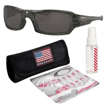 Imagem de OAKLEY Óculos de sol FIVES SQUARED OO9238 formato retangular com kit oficial de óculos, Cinza fumê, 54 mm