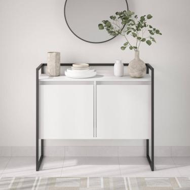 Imagem de Buffet Industrial Para Sala Irlanda Branco Preto