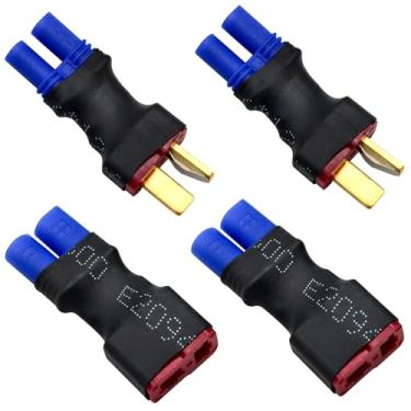 Imagem de 2 pares de conectores T para EC2 adaptador RC macho fêmea para drone RC FPV carro Lipo NiMH carregador de bateria ESC (EC2 para plugue T (sem fio))