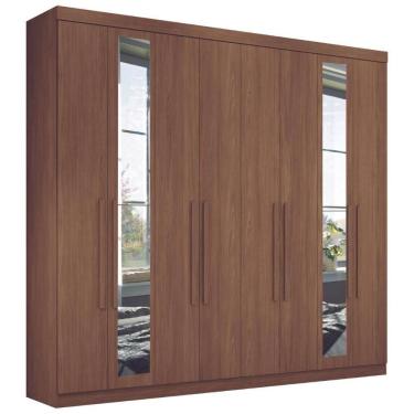 Imagem de Guarda Roupa Casal Com Espelho 8 Portas Paris Jatobá